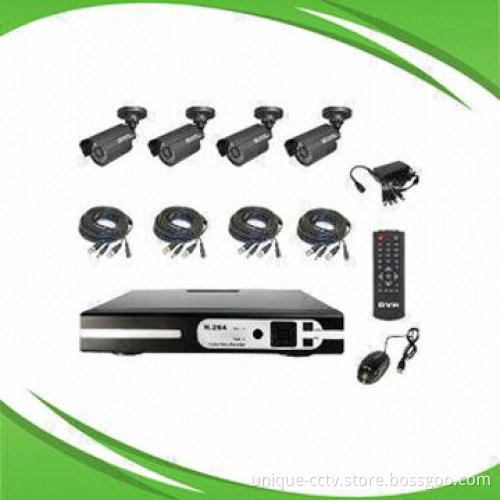 H.26 1-piece 4CH Recorder and 4-piece Outdoor IR Camera DVR Kit
